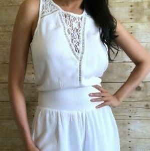 White Abercrombie High Waisted Romper